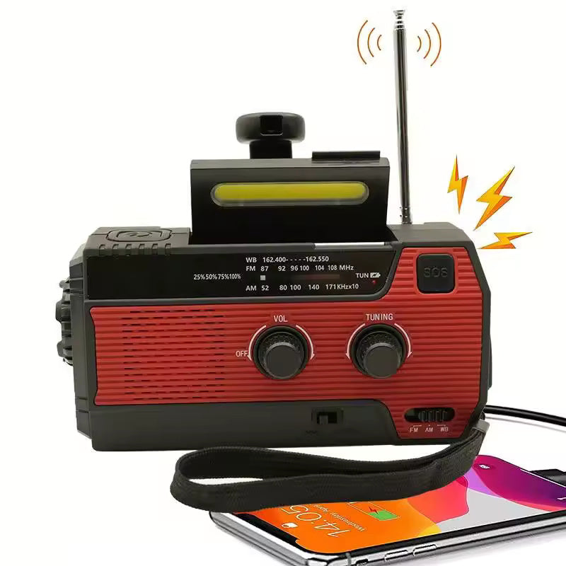 Rádio de emergência 2000/4000mAh com Lanterna e Carregador