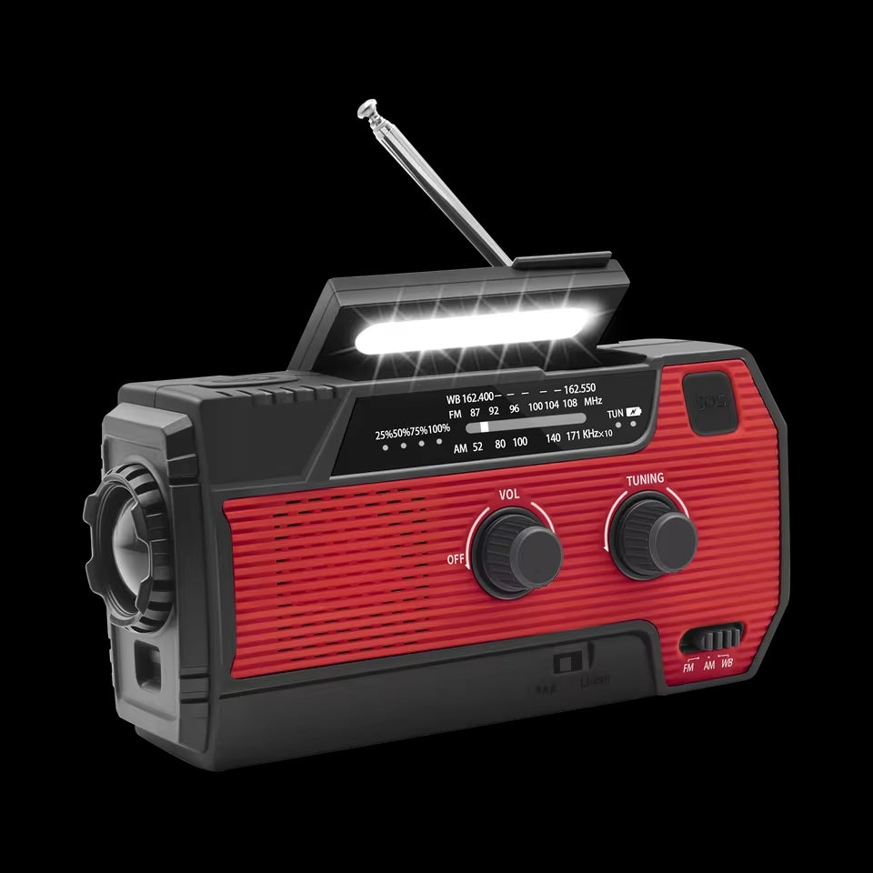 Rádio de emergência 2000/4000mAh com Lanterna e Carregador