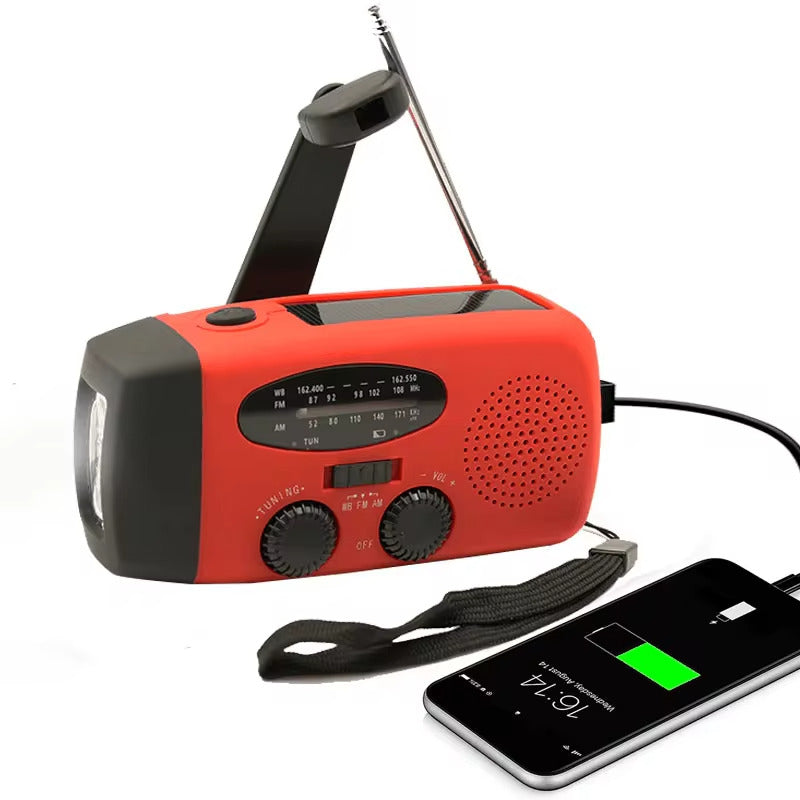 Rádio de emergência 2000/4000mAh com Lanterna e Carregador